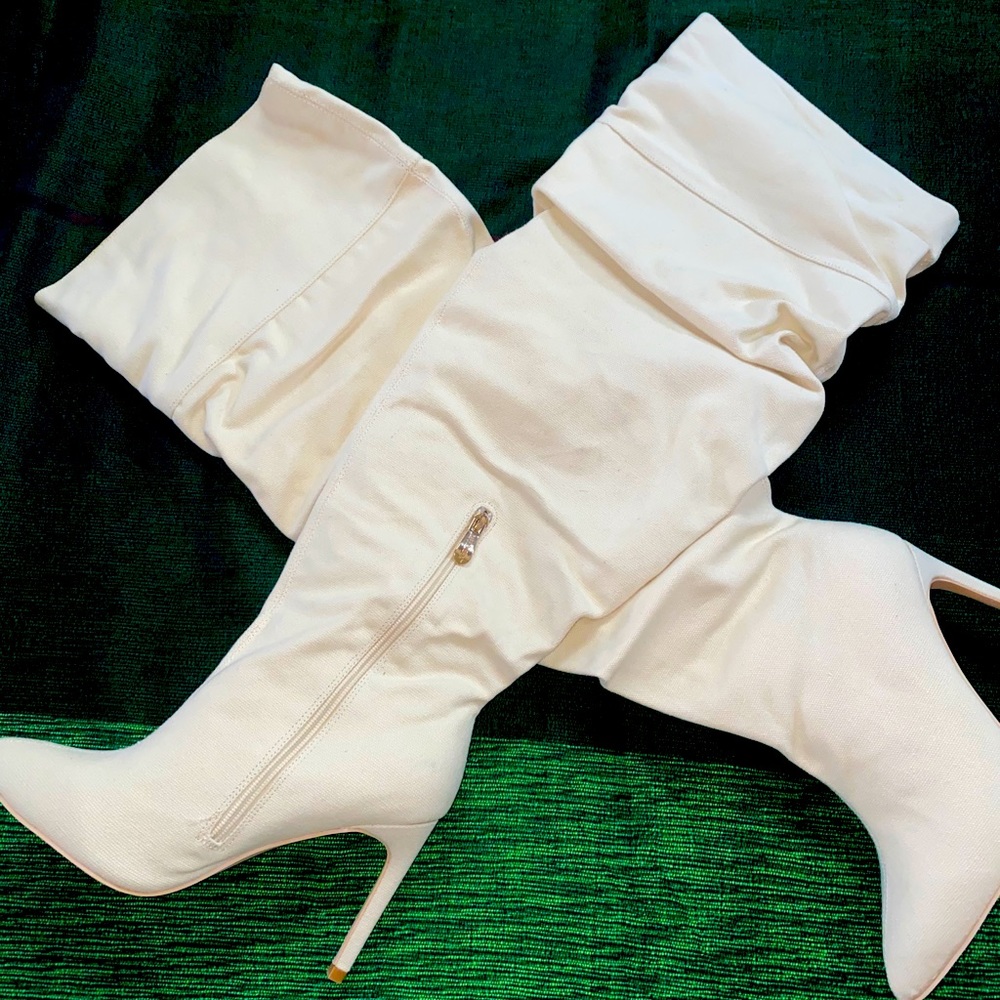 Cape Robin Cream Twill over the Knee boot